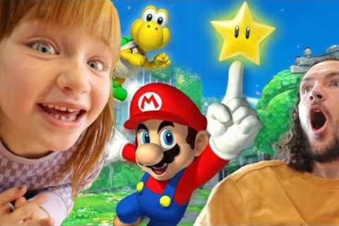 SURPRiSiNG DAD with a Mario Party!!  Family Game Day and playing mini games the parents remember⭐