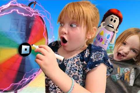 ADLEY & NiKO spin the ROBLOX WHEEL!!  Playing new Games as a Family! pet fashion and gaming..