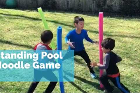 Standing Pool Noodle Game - fun kids outdoor activity team building game - youth group game