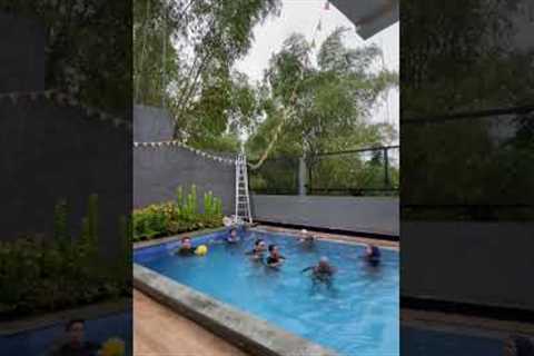 A #happy #time #water #swim #pool #playing #games #team #building #play #happy #together #fun #work